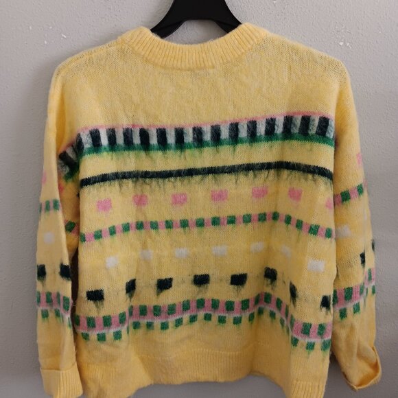 by Stacy London Patterned Crew Neck Cozy Sweater - Lemon Sz XL a670718 - Picture 6 of 6